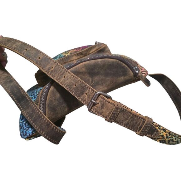 Deja Designs Leather And Handwoven Belt Bag - Picture 5 of 6